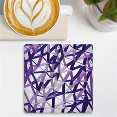 3d Lovely Geo Lines X Uv Print Square Tile Coaster  by Uniqued