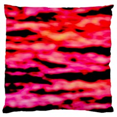 Red  Waves Abstract Series No15 Standard Flano Cushion Case (two Sides) by DimitriosArt