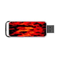 Red  Waves Abstract Series No16 Portable Usb Flash (two Sides) by DimitriosArt