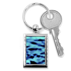 Blue Waves Flow Series 4 Key Chain (rectangle) by DimitriosArt