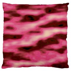 Pink  Waves Flow Series 6 Large Flano Cushion Case (two Sides) by DimitriosArt