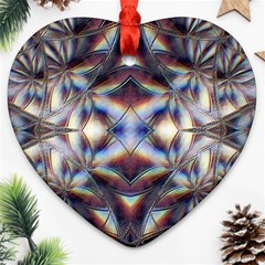 Diamonds And Flowers Heart Ornament (two Sides) by MRNStudios