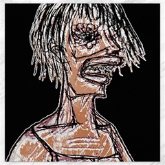 Sketchy Style Drawing Zombie Woman Canvas 12  X 12  by dflcprintsclothing