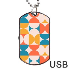 Geometric Pattern Dog Tag Usb Flash (two Sides) by Valentinaart