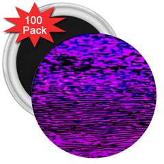 Magenta Waves Flow Series 2 3  Magnets (100 Pack) by DimitriosArt