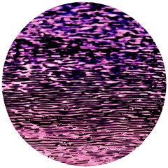 Purple  Waves Abstract Series No2 Wooden Puzzle Round by DimitriosArt