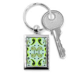Floral Pattern Paisley Style  Key Chain (rectangle) by Eskimos