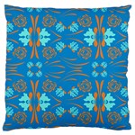 Floral folk damask pattern Fantasy flowers  Large Flano Cushion Case (Two Sides) Front
