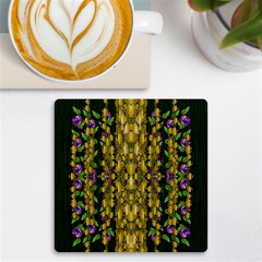 Fanciful Fantasy Flower Forest Uv Print Square Tile Coaster  by pepitasart