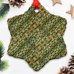Colorful Stylized Botanic Motif Pattern Snowflake Ornament (two Sides) by dflcprintsclothing