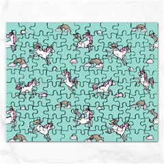 Unicorn Patterns Rectangular Jigsaw Puzzl by Jancukart