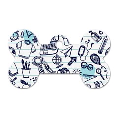 Hand-drawn-back-school-pattern Dog Tag Bone (one Side) by Jancukart