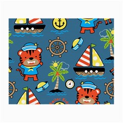 Seamless-pattern-with-sailing-cartoon Small Glasses Cloth by Jancukart