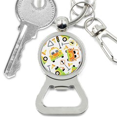 Seamless-pattern-vector-illustration-vehicles-cartoon Bottle Opener Key Chain by Jancukart