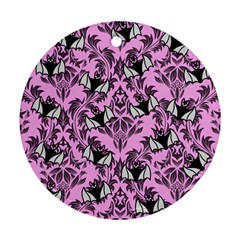 Pink Bats Round Ornament (two Sides) by NerdySparkleGoth