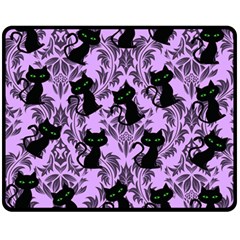 Purple Cats Fleece Blanket (medium)  by NerdySparkleGoth