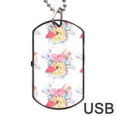 Flamingos Dog Tag Usb Flash (two Sides) by Sparkle