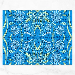 Folk Flowers Print Floral Pattern Ethnic Art Rectangular Jigsaw Puzzl by Eskimos
