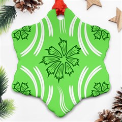 Folk Flowers Print Floral Pattern Ethnic Art Snowflake Ornament (two Sides) by Eskimos