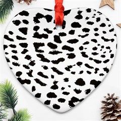 Black And White Leopard Dots Jaguar Ornament (heart) by ConteMonfrey