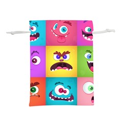 Monsters Emotions Scary Faces Masks With Mouth Eyes Aliens Monsters Emoticon Set Lightweight Drawstring Pouch (l) by Jancukart