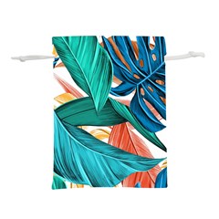 Leaves Tropical Exotic Lightweight Drawstring Pouch (m) by artworkshop