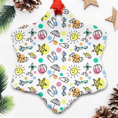 Drawing Pattern Snowflake Ornament (two Sides) by artworkshop