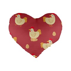 Cute-chicken-eggs-seamless-pattern Standard 16  Premium Heart Shape Cushions by Jancukart
