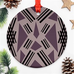 Abstract Pattern Geometric Backgrounds   Round Ornament (two Sides) by Eskimos