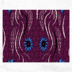 Folk Flowers Print Floral Pattern Ethnic Art Rectangular Jigsaw Puzzl by Eskimos