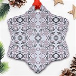 Folk flowers print Floral pattern Ethnic art Snowflake Ornament (Two Sides) Back