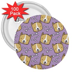 Corgi Pattern 3  Buttons (100 Pack)  by Sudhe