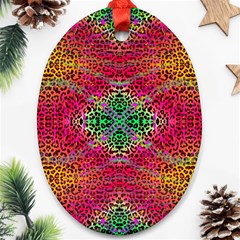 Cheetah Dreams Oval Ornament (two Sides) by Thespacecampers