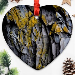 Rock Wall Crevices Geology Pattern Shapes Texture Ornament (heart) by artworkshop
