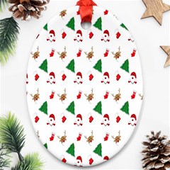 Christmas Tree,santa Oval Ornament (two Sides) by nate14shop