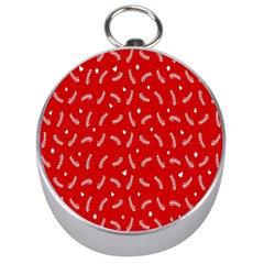 Christmas Pattern,love Red Silver Compasses by nate14shop
