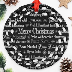 Abstract Advent Backdrop Background Card Round Filigree Ornament (two Sides) by artworkshop