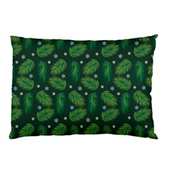 Leaves Snowflake Pattern Holiday Pillow Case by Amaryn4rt