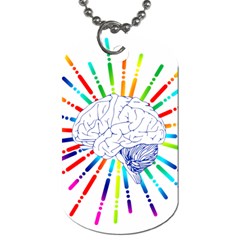 Brain Icon Star Biology Abstract Dog Tag (two Sides) by Wegoenart