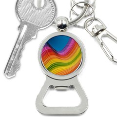  Rainbow Pattern Lines Bottle Opener Key Chain by artworkshop