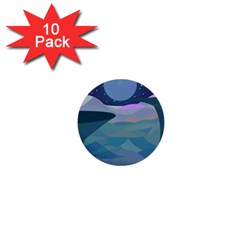 Landscapes Moon Stars Night 1  Mini Buttons (10 Pack) 