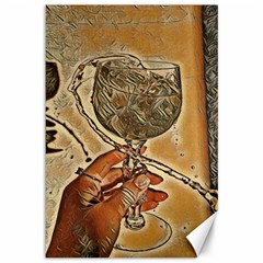 A Little Glass Of White Wine - Italian Drinks Canvas 12  X 18  by ConteMonfrey