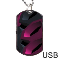 Hexagon Geometric Art Design Dog Tag Usb Flash (two Sides)