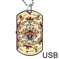 Vintage Antique Plate China Dog Tag Usb Flash (two Sides) by Ravend