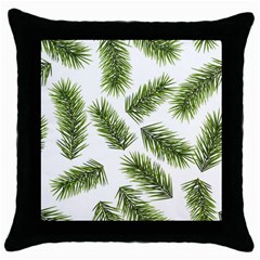 Fir Branch Pattern Christmas Decorative Throw Pillow Case (black) by artworkshop
