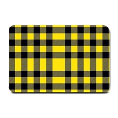 Yellow Plaids Straight Small Doormat  by ConteMonfrey