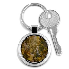 Nature Monstera Leaves Leaf Foliage Boho Style Key Chain (round) by Wegoenart