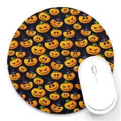 Jack O Lantern  Round Mousepads by ConteMonfrey