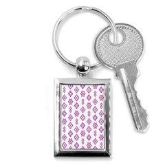 Geometric Pattern Purple Pattern Key Chain (rectangle) by Ravend