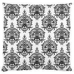 Black And White Ornament Damask Vintage Large Cushion Case (two Sides) by ConteMonfrey